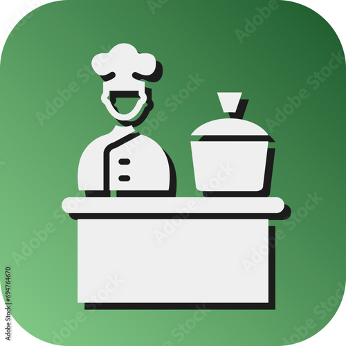 Cooking Show Vector Glyph Gradient Background Icon Design