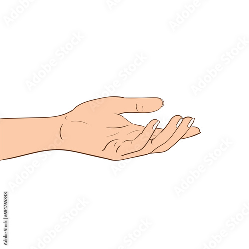 hand isolated on white