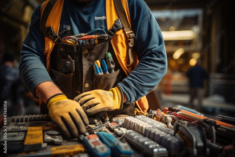 An image of construction worker in uniform An image of construction worker in uniform