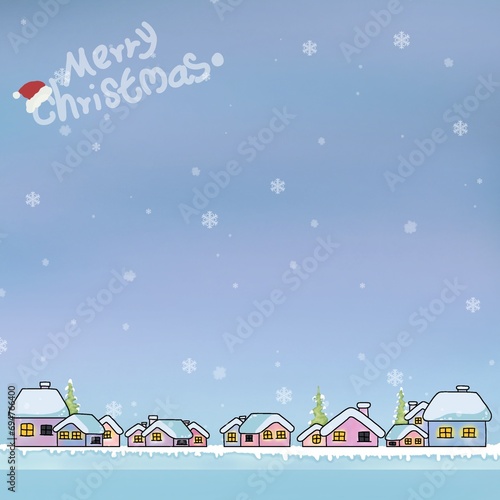 christmas card with snowman