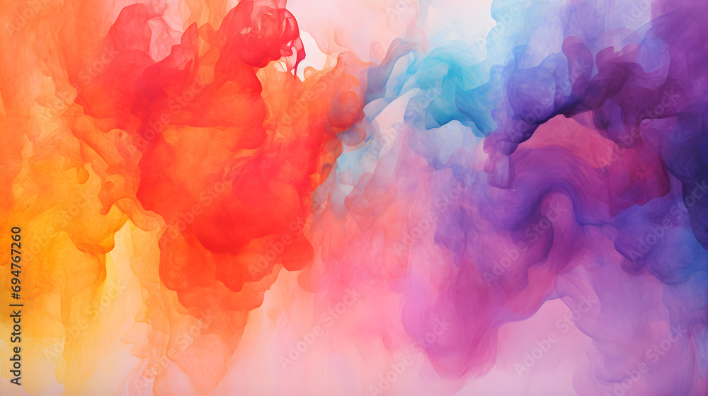Illustration of colorful gradient background in watercolor style.