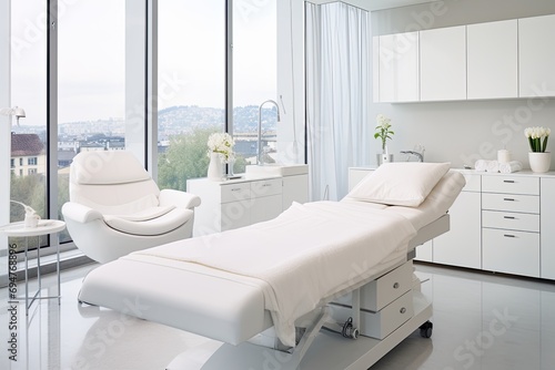 A luxurious wellness and spa facility with modern interiors, equipped for various health and beauty treatments .