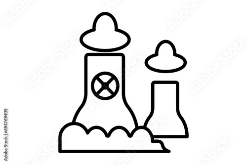 nuclear power icon. icon related with energy and technological development . line icon style. Simple vector design editable