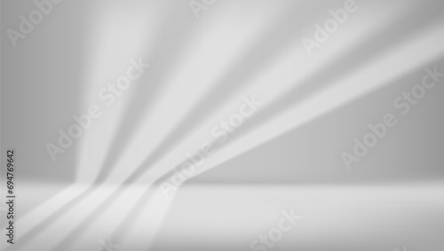 Light From Window On White Wall In Simple Room