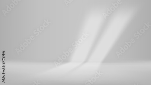 Light From Window On White Wall In Simple Room