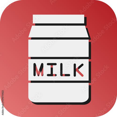 Milk Vector Glyph Gradient Background Icon Designgn photo