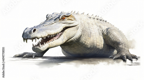 Crocodile on White Background © Cybonad