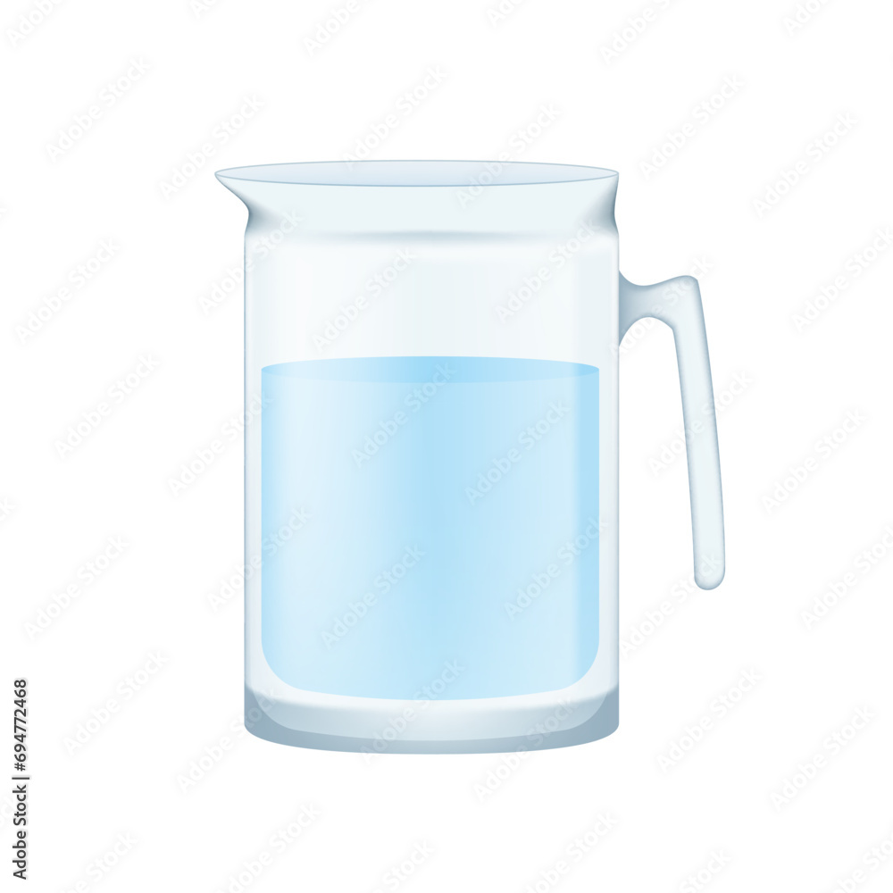 3D Transparent Glass Water Jug Isolated On White 3D Transparent Glass Water Jug Isolated On White