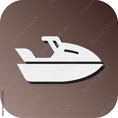 Jetski Vector Glyph Gradient Background Icon Design