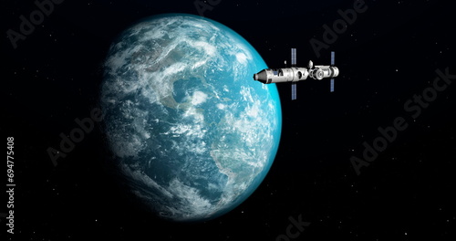 Fototapeta Naklejka Na Ścianę i Meble -  Space station in Earth orbit.