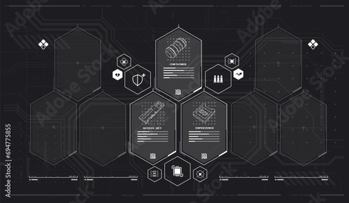 Sci-fi futuristic hud dashboard display virtual reality technology screen. Game ui screen, Abstract digital technology UI, UX Futuristic HUD, FUI, Virtual Interface.