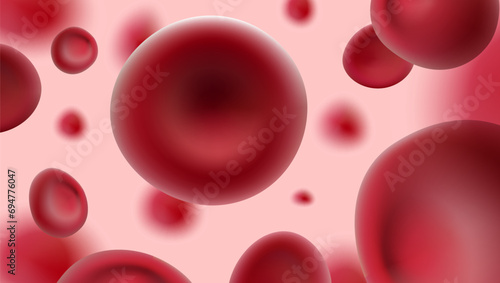 3D Flowing Eed Blood Cells Erythrocyte Background