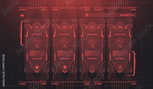 Sci-fi futuristic hud dashboard display virtual reality technology screen. Game ui screen, Abstract digital technology UI, UX Futuristic HUD, FUI, Virtual Interface.