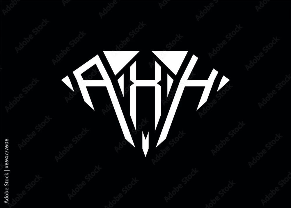 Modern letter A X H diamond shape logo And initial monogram A X H letter logo vector template Modern letter A X H diamond shape logo And initial monogram A X H letter logo vector template