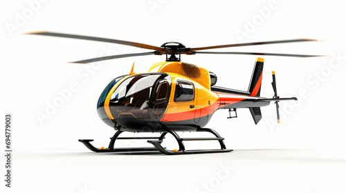 Helicopter on White Background