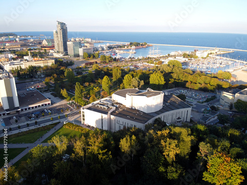 View of the harbor, port and marina in Gdynia, Poland (ID: 694779244)