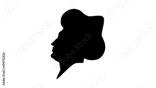 Abdelkader El Djezairi, black isolated silhouette