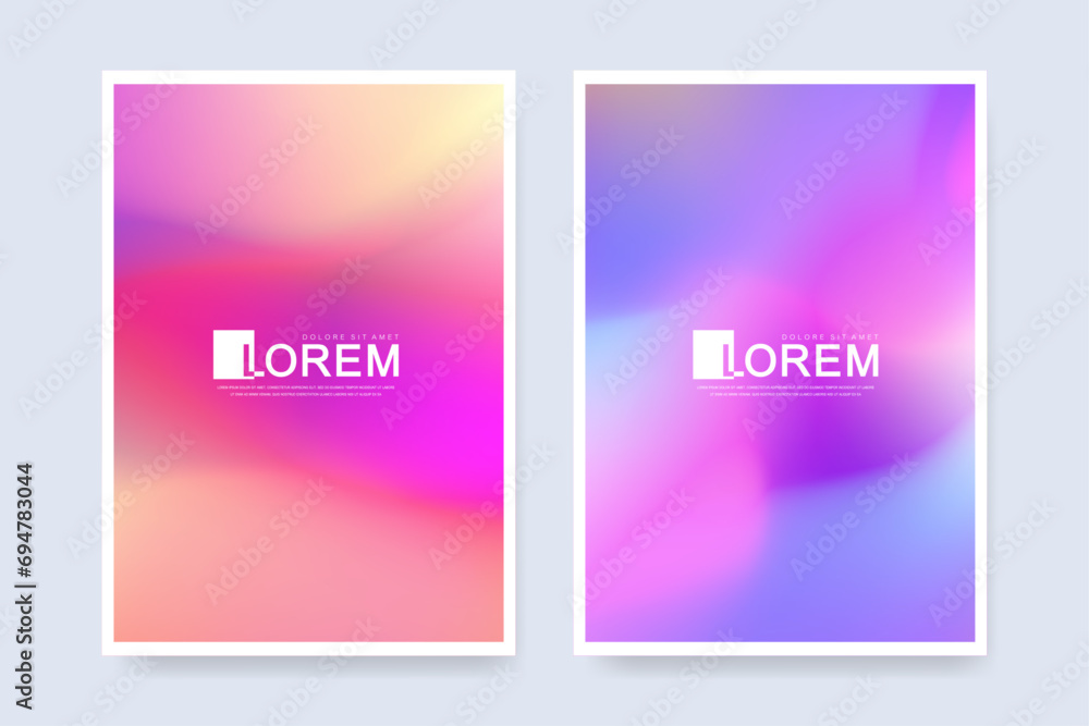 Cover design in pastel colors. Abstract sky pastel rainbow gradient background. Innovation modern background design. Colorful posters. Vector illustration