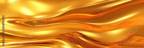 Glossy gold metal fluid glossy chrome mirror water effect background backdrop texture