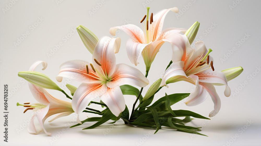Lily flower illustration on White Background