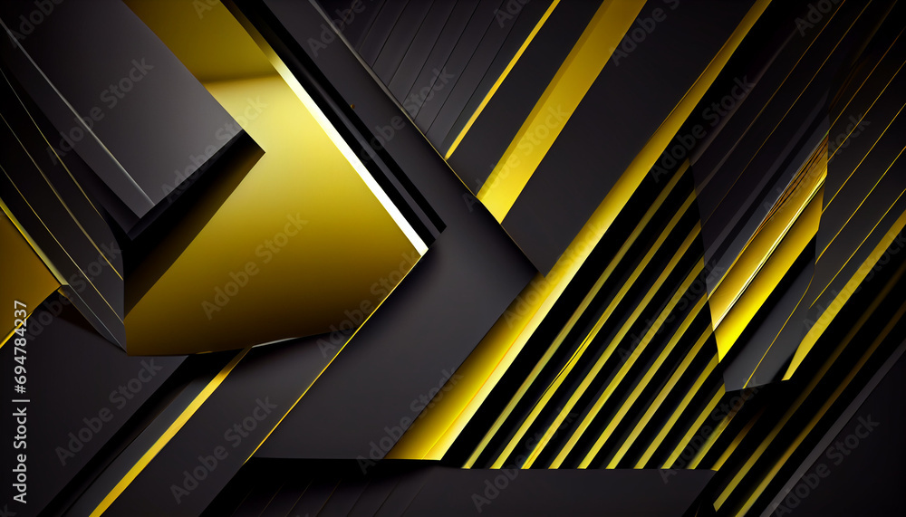 black and yellow background, Black yellow abstract modern background Dark. Geometric shape. 3d effect. Diagonal lines, stripes. Gradient. Light, glow. Metallic sheen, Ai generated image black and yellow background, Black yellow abstract modern background Dark. Geometric shape. 3d effect. Diagonal lines, stripes. Gradient. Light, glow. Metallic sheen, Ai generated image