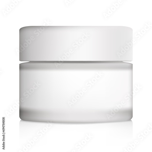 White Clear Cosmetic Cream Jar Package Side View