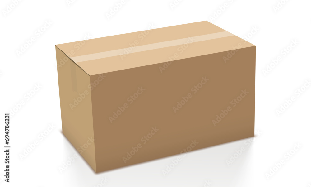 Closed Cardboard Box Taped Up Isolated On White Closed Cardboard Box Taped Up Isolated On White