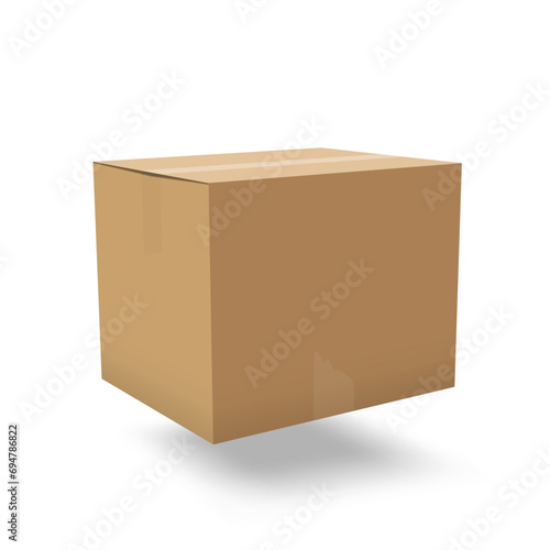 3D Cardboard Box Isolated On White Background
