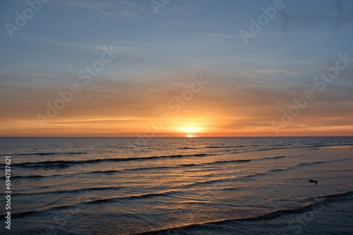 Colorful cloudy sky at sunset. Gradient color. Sky texture  abstract nature background. Positive photography.