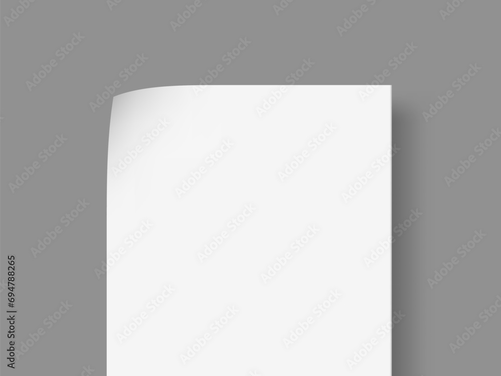 Clear A4 Office Paper Sheet With Folded Corner Clear A4 Office Paper Sheet With Folded Corner