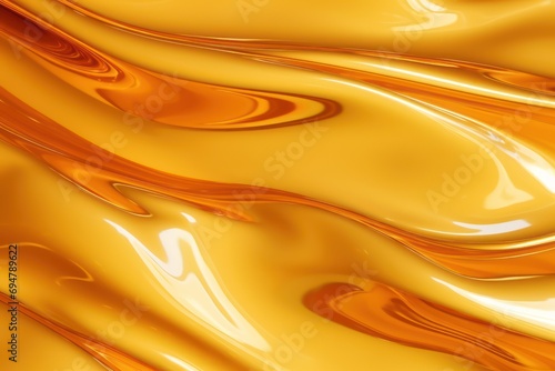 Glossy mustard metal fluid glossy chrome mirror water effect background backdrop texture