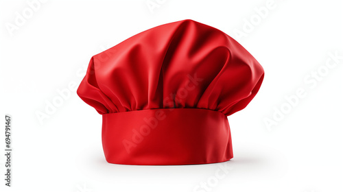 red chef hat isolated on white background 