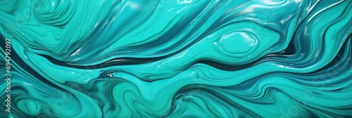 Glossy turquoise metal fluid glossy chrome mirror water effect background backdrop texture 