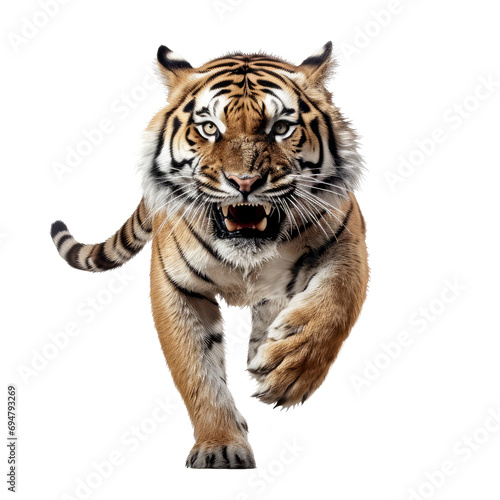 tiger looking isolated on white © Tidarat
