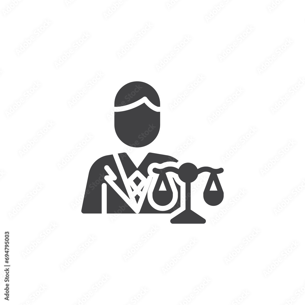 Attorney and judge scales vector icon Attorney and judge scales vector icon
