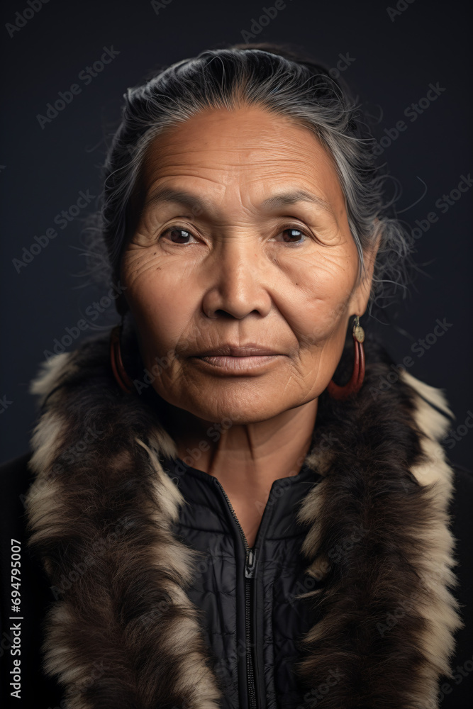 a woman with a fur collar and a black jacket a woman with a fur collar and a black jacket