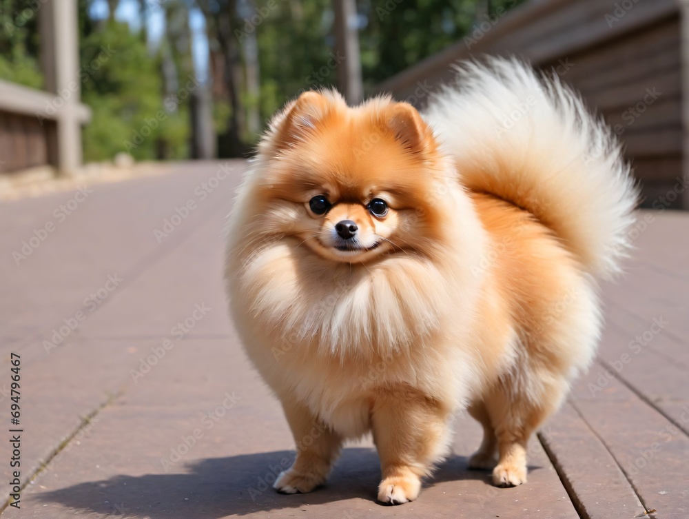 Photo Of Pomeranian With A Fluffy Tail Photo Of Pomeranian With A Fluffy Tail