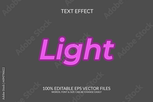 Modern fully editable vector eps light 3d text effect template design.
