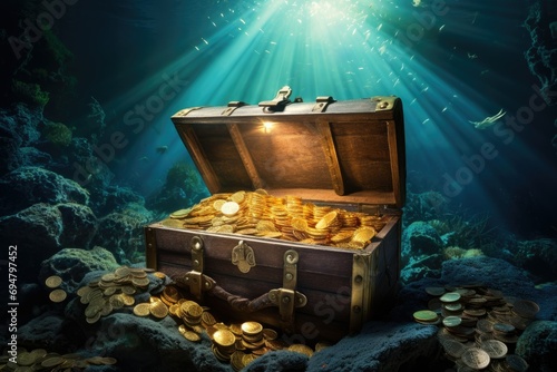 treasure chest with treasure photo