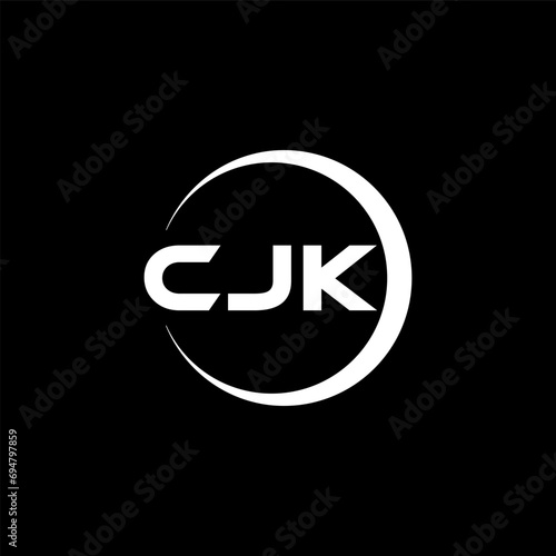 CJK letter logo design with black background in illustrator, cube logo, vector logo, modern alphabet font overlap style. calligraphy designs for logo, Poster, Invitation, etc. photo