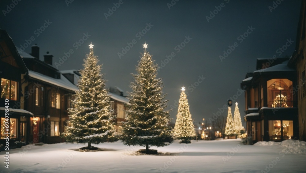 Fototapeta premium christmas tree in the city