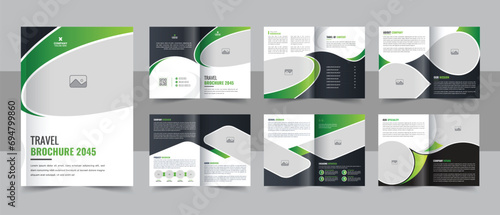 Multipage Travel Agency Brochure design template or Travel Magazine Layout