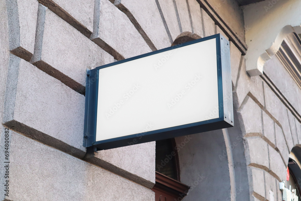 Blank store sign design mockup isolated, Clear shop signage template