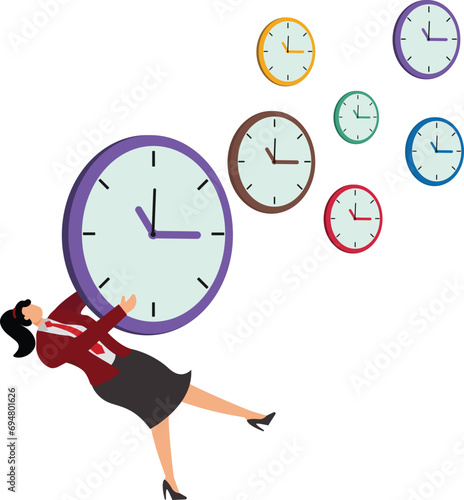 Businesswoman under the big clock