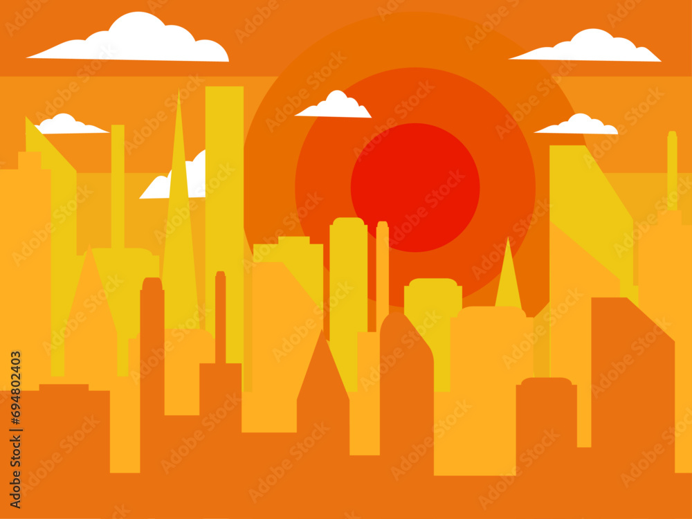 Vector silhouette city illustration