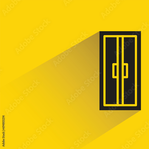 window pane icon with shadow on yellow background