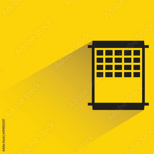 window pane icon with shadow on yellow background