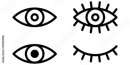 Eyes icon set symbol basic simple design