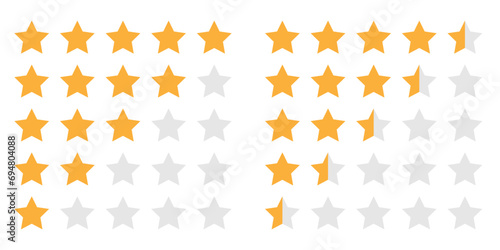 Rating stars feedback icon set