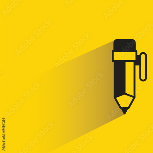 pen icon with shadow on yellow background